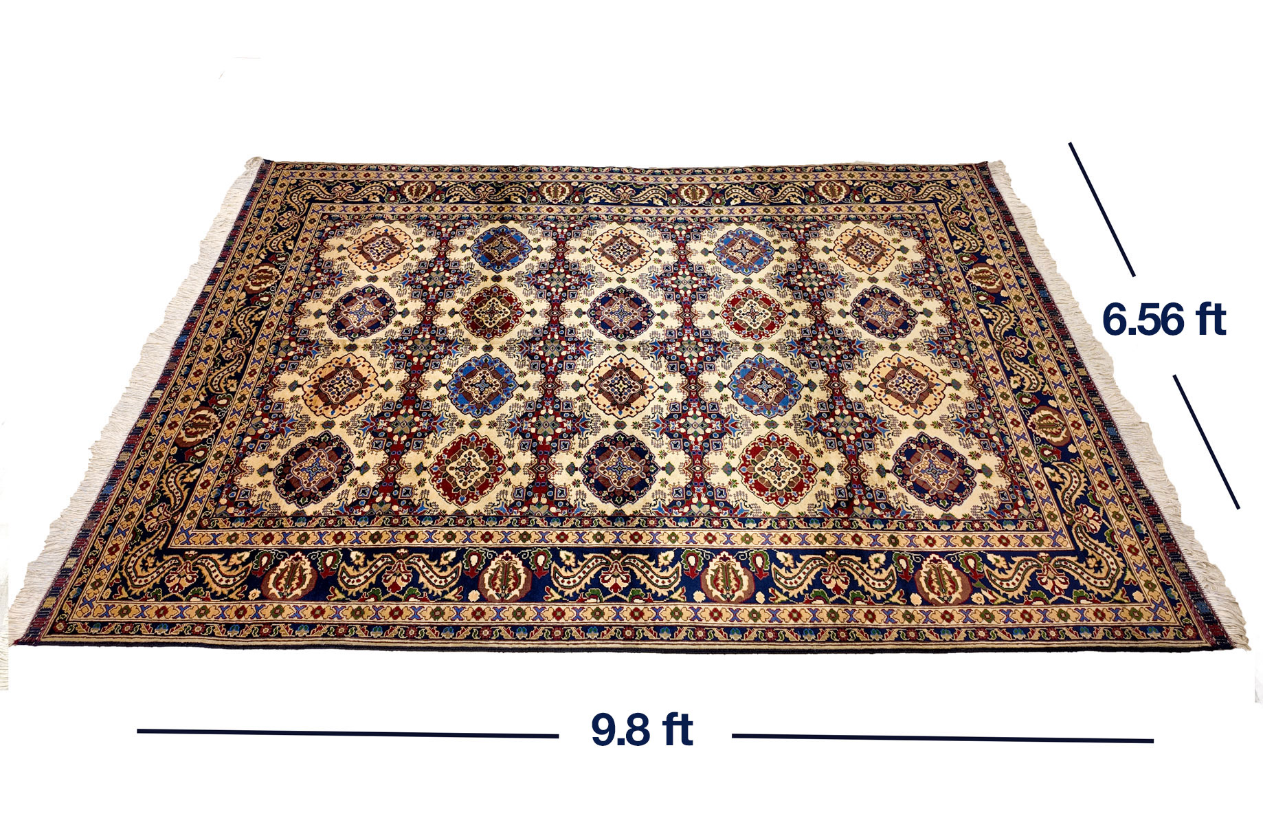 Flower Agcheh carpet, Mazar Sharif hand woven carpet, 50/50 texture, Made of pure wool Size: 9,8 x 6.56 ft